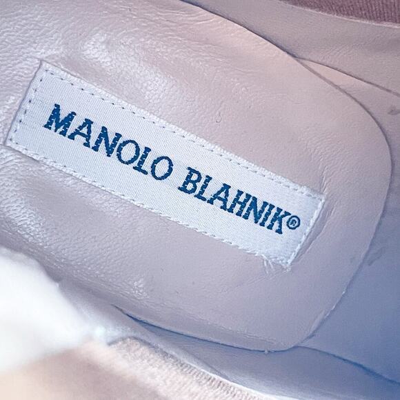 Manolo Blahnik Vintage Ponyhair Camel Brown Heeled Chelsea Ankle Boot IT 37 - Picture 11 of 11